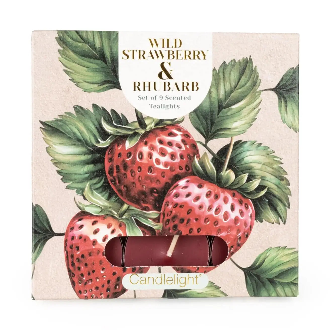 Wild strawberry & rhubarb tea lights