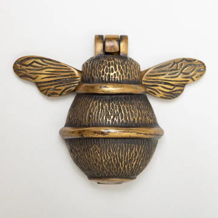 Brass bee door knocker