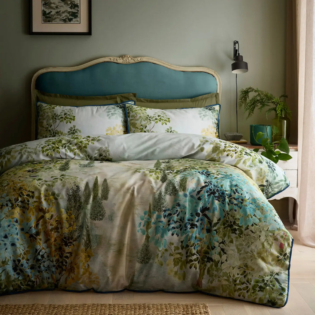 Hidden garden duvet set - green